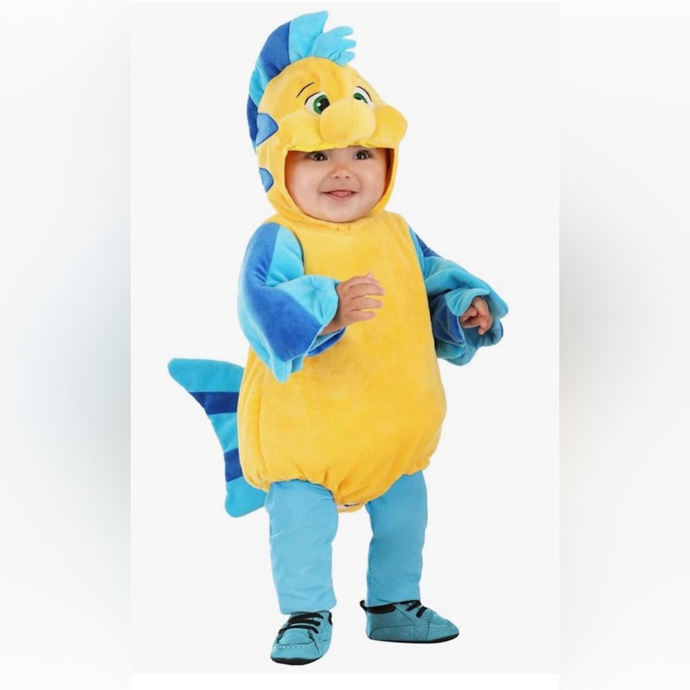 Disney’s Little Mermaid Flounder baby costume 6-9 months (plus Carter’s pants!)